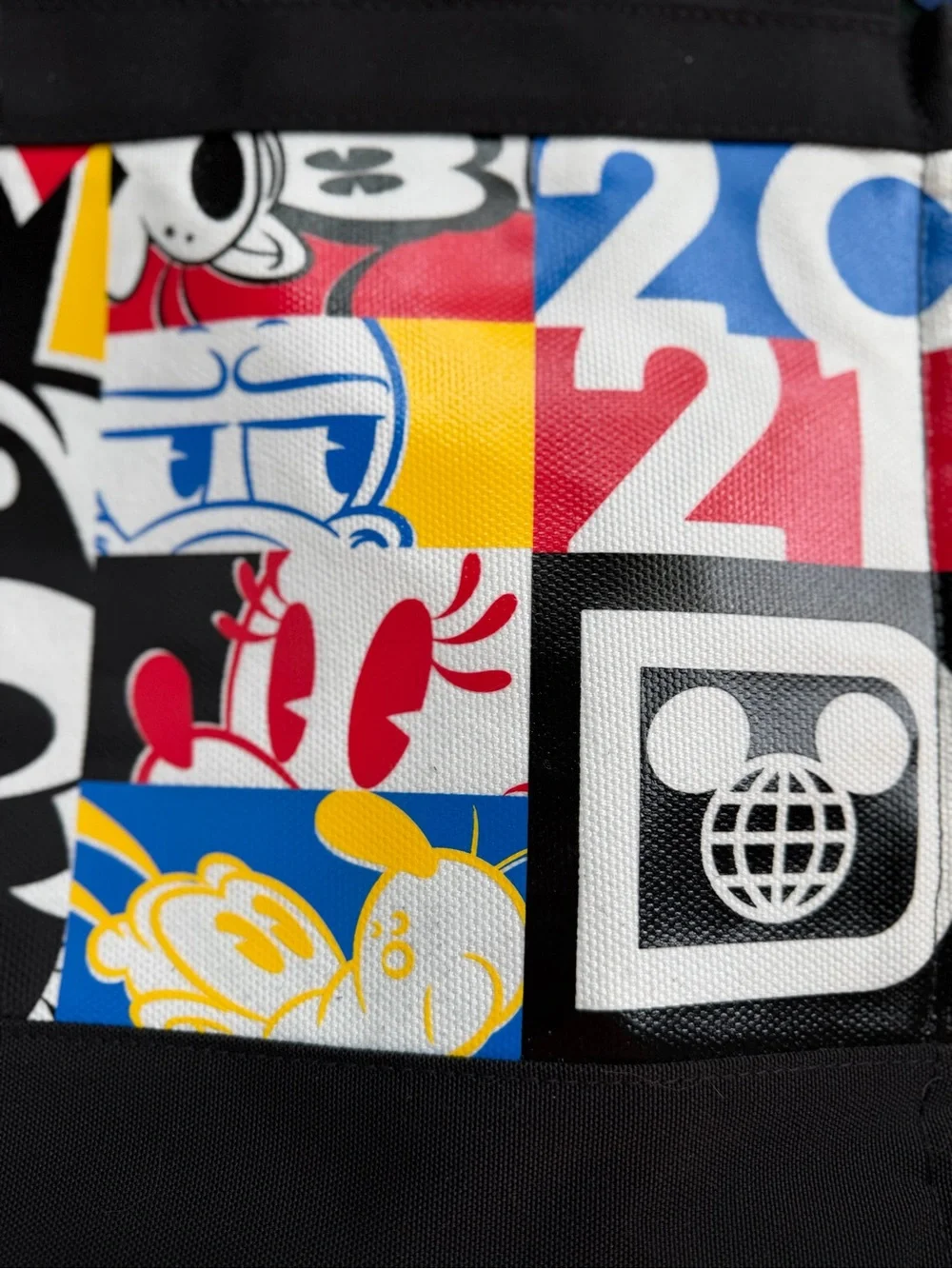 Black Mickey Graphic Travel Duffel Bag